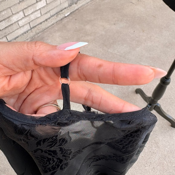 Vintage Victoria's Secret Black Sheer Floral Maxi Slip Dress - Picture 4 of 4